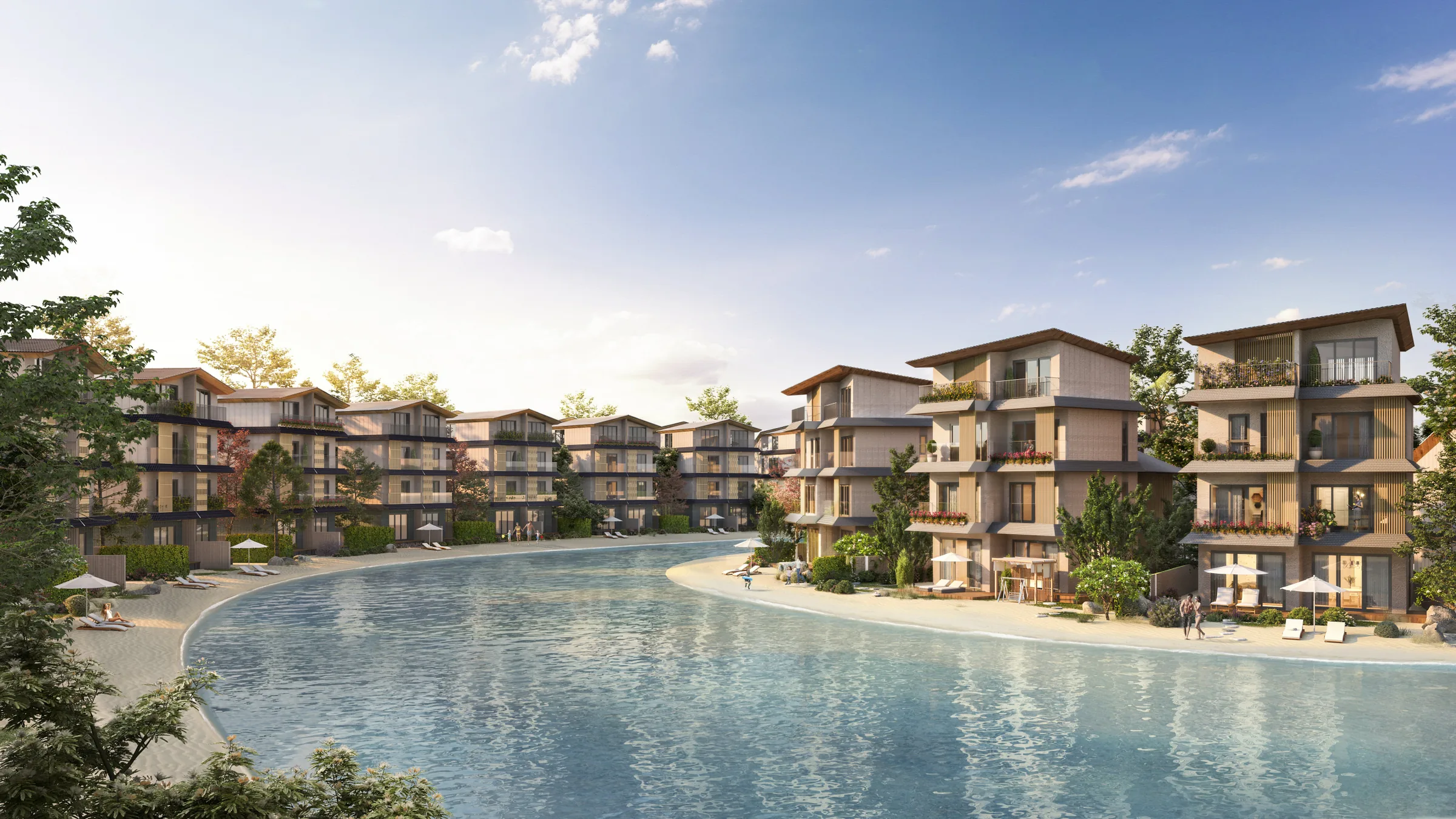 Hồ cảnh quan khu Miyabi trong chuỗi công viên Nhật Bản Vinhomes Vũ Yên
