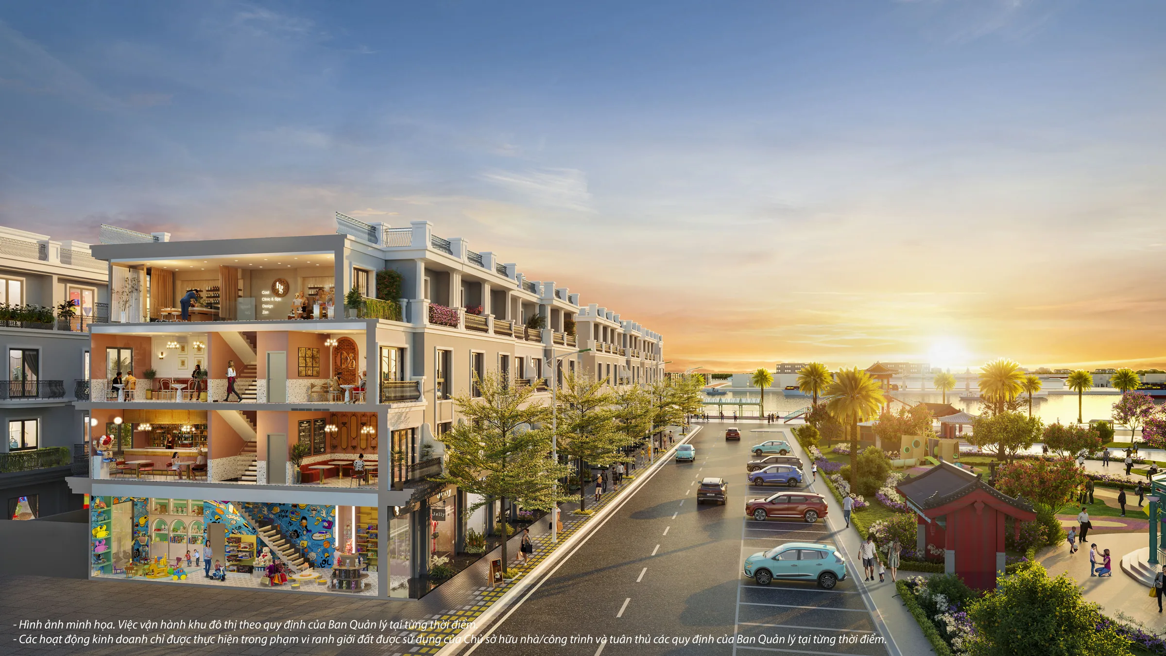 Mặt cắt shophouse Khu Tài Lộc, Vinhomes Vũ Yên, Hải Phòng