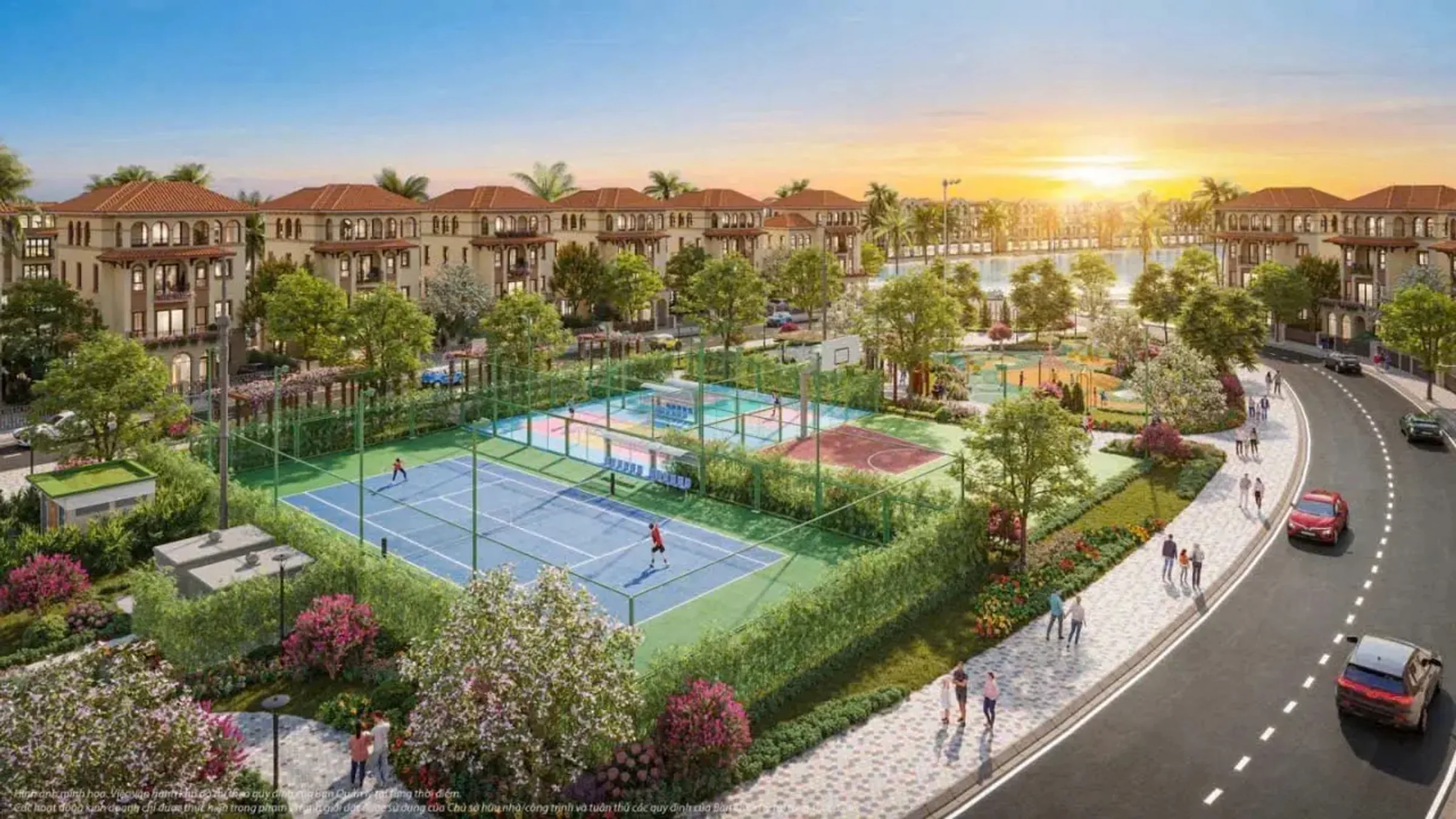 Sân tennis nội khu Khu Đảo Thiên Đường, Vinhomes Vũ Yên, Hải Phòng